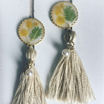 本物ミモザの押し花ピアス/イヤリング♥