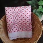 刺し子の花ふきん　レッド