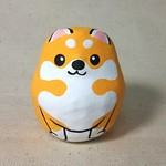 ★ミニ張り子★イヌ＊柴犬＊オレンジ系＊座布団付