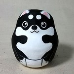★ミニ張り子★イヌ＊柴犬＊黒＊座布団付