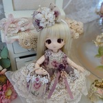 *～アンティーク・パープル*ローズ～* ミニスウィーツドール*オビツ11*ドレスset