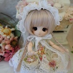 *～お花つみ＊グリーン*ローズ～* ミニスウィーツドール*オビツ11*ドレスset