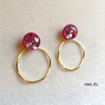 2way✴︎貝殻のフープバックキャッチピアス♡イヤリング
