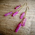 【再販】水晶原石のTatuピアス Pink Pink Pink