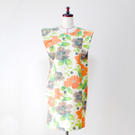 着物の生地のフリル袖ワンピース