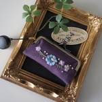 刺繍の印鑑ケース（パープル・クレッセント）
