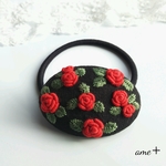 ヴェルメリオ    刺繍ヘアゴム         ブローチへ変更可能