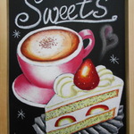 苺❤️ ケーキ と カプチーノ ♪ アート