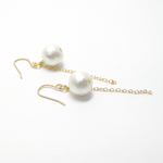 入園・入学式に◇揺れるコットンパールとチェーンのピアス◇イヤリング変更可