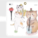 (iPhone6/6s)オーボエ猫の手帳型スマホケース