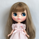 バラ刺繍ワンピース リボン ピンク ブライス服