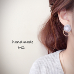 再販19♡ビーズ刺繍とフープのピアス◯パステル