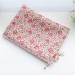 【再販】LIBERTY　Felicite　フェリシテ　10P　ビニコの中布・仕切りポケット付きペタンコポーチ　Ａ5サイズ　◆お薬手帳ケース・母子手帳ポーチにも♪