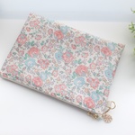 LIBERTY　Felicite　フェリシテ　49OR　ビニコの中布・仕切りポケット付きペタンコポーチ　Ａ5サイズ　◆お薬手帳ケース・母子手帳ポーチにも♪