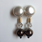 Perlcabochon&Copper ball earrings