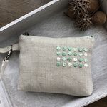 コレクション ミント 刺繍ポーチ