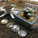 ボタンコンチョ 3㎝ ターコイズ風(シルバー、ゴールド))