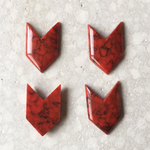 ヴィンテージ アクリルアローカボション Mレッド 18mm 4こ