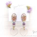 oval × big heart ＊ blue ＊ ピアス/イヤリング