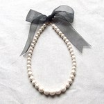《再販》2way キスカコットンパール ネックレス　* ブラックオーガンジー*