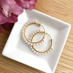 ＊横顔まで美しく＊swarovski crystal pearl gold ring earring