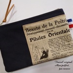 帆布のフラットポーチS　ネイビー　（Beaute　de la poitrine)