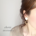 アイボリーとべっ甲earring