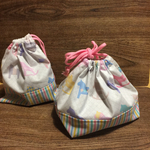 可愛い木馬のコップ袋とお弁当袋