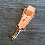サドルレザー ベルトループ キーホルダー★ニッケルメッキ