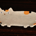 三毛猫の長小皿