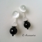 2wayキャッツアイ×モノトーンピアス、イヤリング