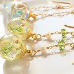 ハーバリウムピアス【ウォーターグリーン】ピアス、イヤリング