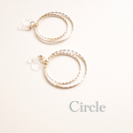 Double  circle  樹脂ノンホールピアス(G)