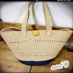 bj03157様オーダー☆透かし編み♥バイカラーのマルシェバッグ♥かごバッグ風