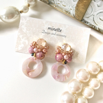ベリーカラービジュー♡マーブルピンクリング