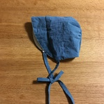 アクアグレー ボンネット ベビー帽子
