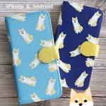 いぬ柄♪柴犬がいっぱい！ 手帳型スマホケース【受注生産】