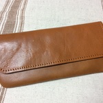 イタリアンレザーのシンプル長財布 キャメル