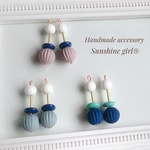 【春 新作♡】揺れる❅*ヴィンテージ ピアス/イヤリング (アースカラー)コットンパール♡Flower タッセル♡天然石 花 桜 紫 春ゴールド春夏 