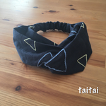 チクチク手刺繍のねじりヘアバンド