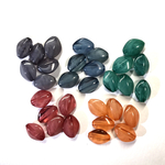 クリアマーブルアクリルビーズ  5色セット 菱形 14mm×17mm【各6個合計30個】 両穴