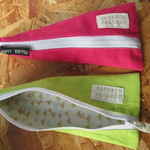 mｰMoka様オーダー品☆エジソンのお箸用♪三角のカトラリーケース　ライムグリーン＆ピンク　園児  