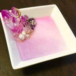 鉱石レジンのアクセサリートレイ♪