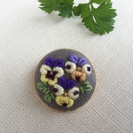 刺繍ブローチ2.5 ビオラ