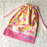 misa330様オーダー品☆りぼんちょうイエロー 給食袋