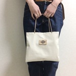キャンバス×レザー　トートバッグ　＜生成り・帆布＞