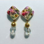 押し花レジンスクエア イヤリングorピアス