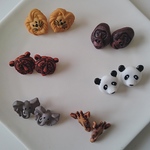 ライオン　ゴリラ　トラ　パンダ　ゾウ　キリン のピアス（ノンホールピアス）