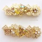 [8㎝] Golden yellow バレッタ ♪ 送料無料