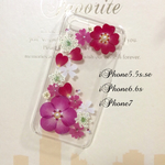 ♡新作♡ピンクが可愛い♡押し花iPhoneケース